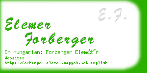 elemer forberger business card